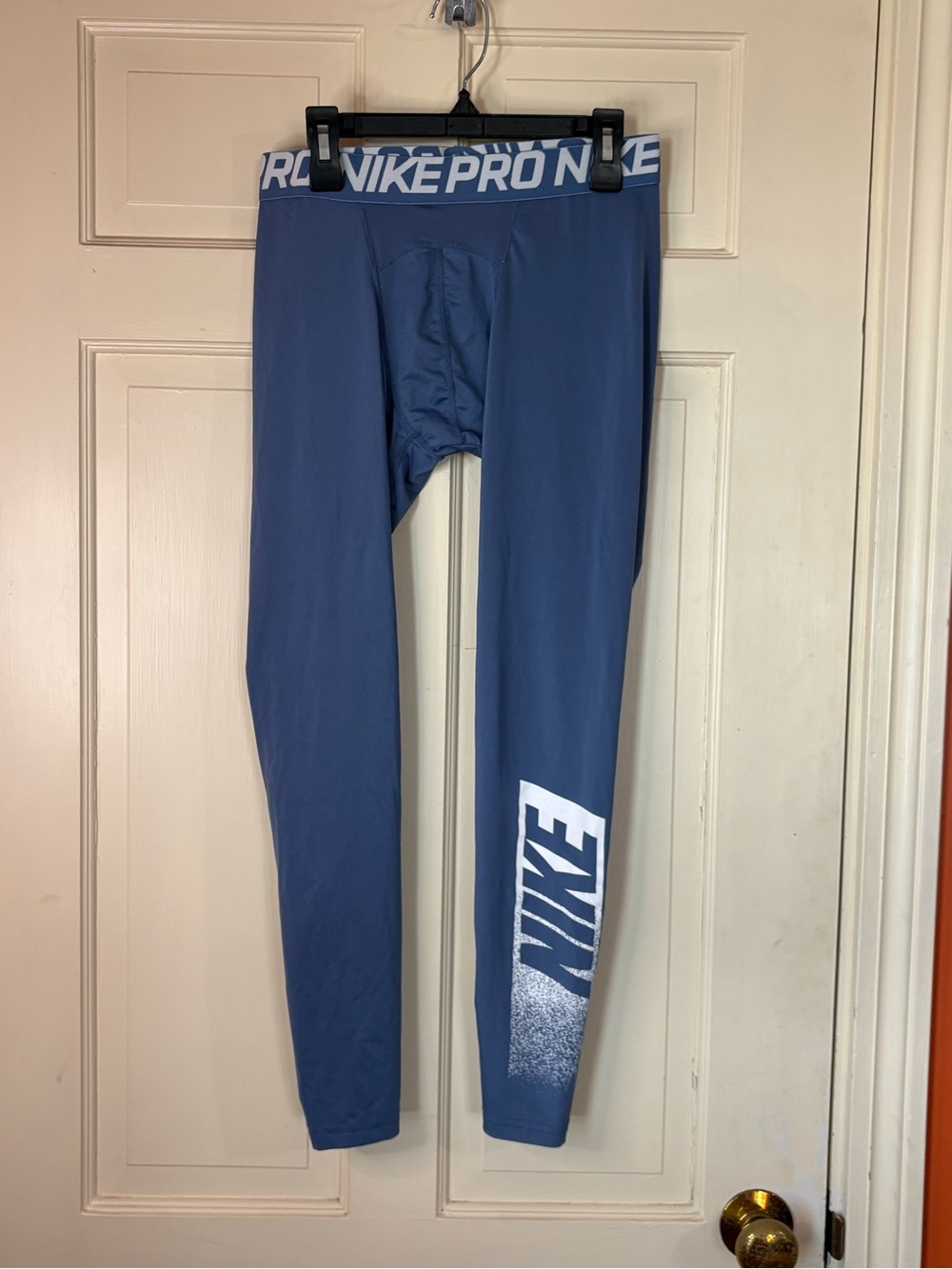Nike Pro Leggings Women’s Medium Blue Dri-Fit Compression Athletic Pants GymWear